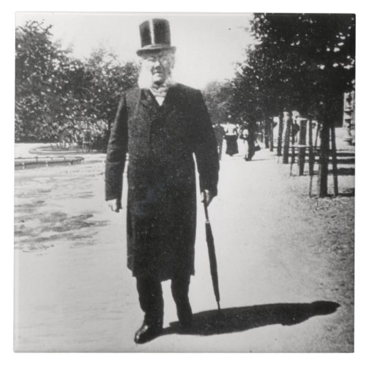 Henrik Ibsen (1828-1906) in Oslo, 1896 (b/w Foto) Fliese (Vorderseite)