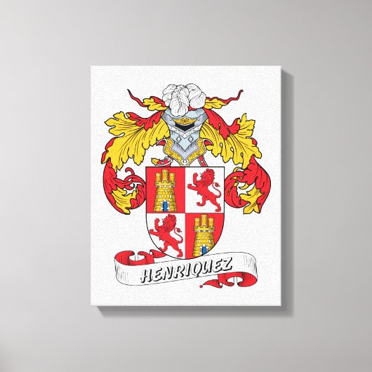 Henriquez Familienwappen Leinwanddruck (Vorderseite)