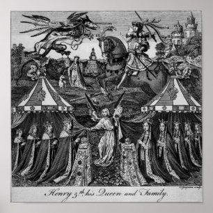 Henry 5th, seine Königin und Familie Poster