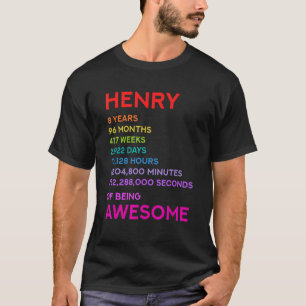 Henry 8. Geburtstag 8 Jahre 96 Monate 417 Wochen E T-Shirt