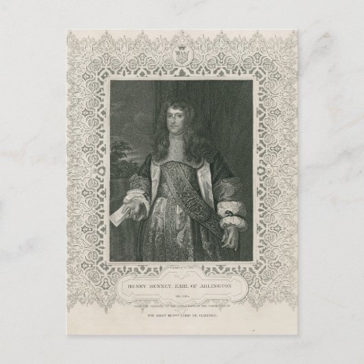 Henry Bennet, 1. Earl of Arlington Postkarte (Vorderseite)