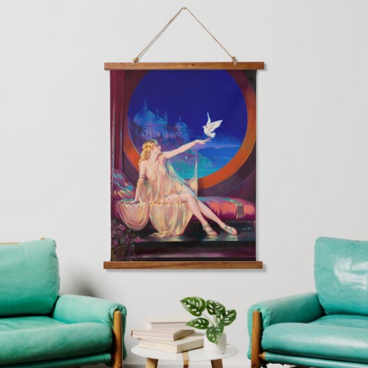 Henry Clive Sultana Aesthetic Oil Painting Wandteppich Mit Holzrahmen (Wohnzimmer)