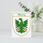Henry Coat of Arms/Familienwappen Postkarte (Stehend Vorderseite)
