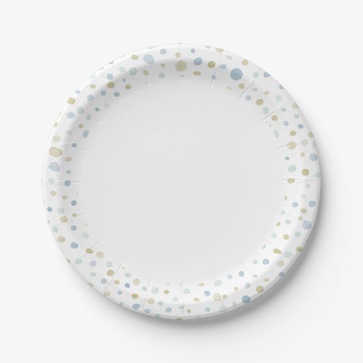 Henry Confetti Watercolor Dots Paper Plate Pappteller (Vorderseite)