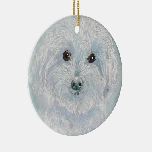 Henry das Maltipoo Keramik Ornament (Rechts)
