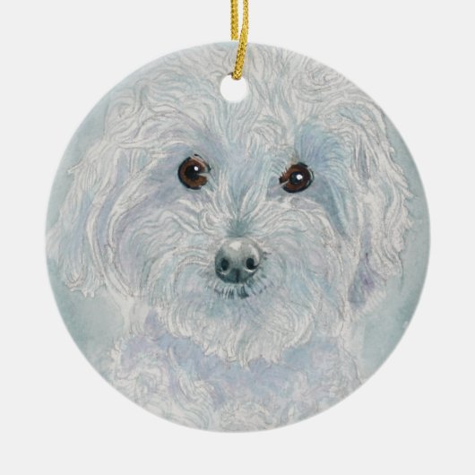 Henry das Maltipoo Keramik Ornament (Vorne)