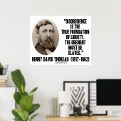 Henry David Thoreau Disobedience True Liberty Poster (Heimbüro)