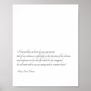 Henry David Thoreau Inspiration Art Poster