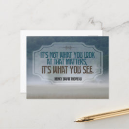 Henry David Thoreau Inspiration Zitat "See" Postkarte