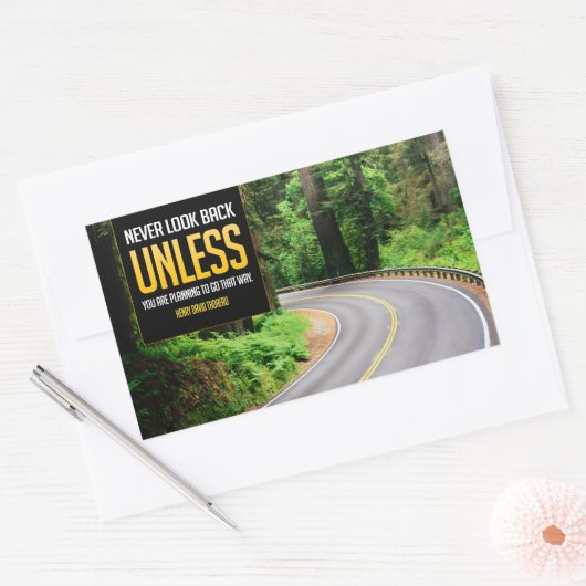 Henry David Thoreau Inspiration Zitat "Zurück" Rechteckiger Aufkleber (Umschlag)