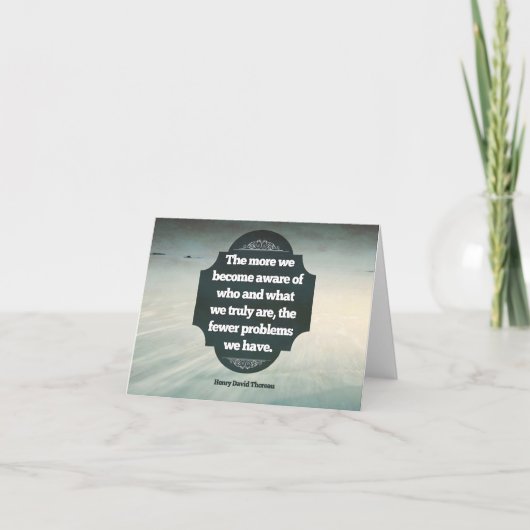 Henry David Thoreau Inspirational Zitat "Aware" Dankeskarte (Vorderseite)