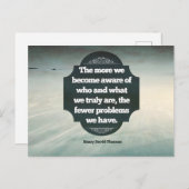 Henry David Thoreau Inspirational Zitat "Aware" Postkarte (Vorne/Hinten)