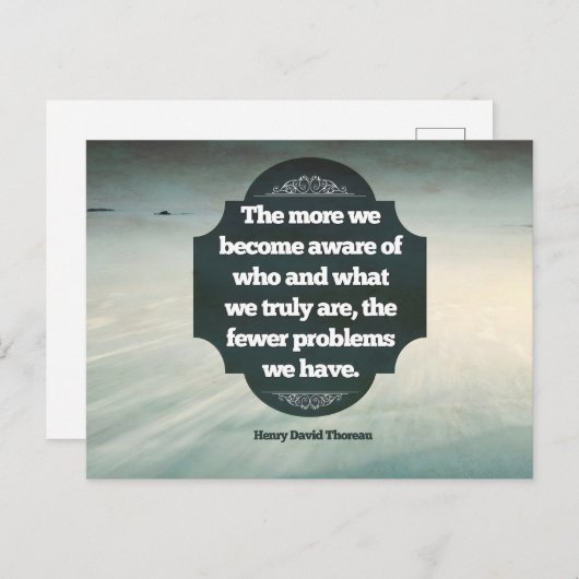 Henry David Thoreau Inspirational Zitat "Aware" Postkarte (Vorne/Hinten)