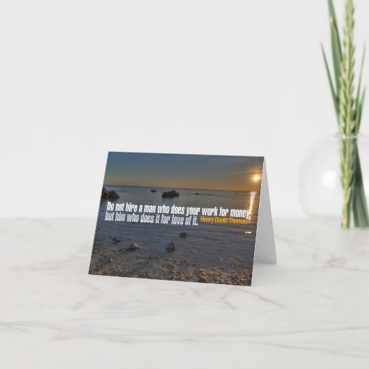 Henry David Thoreau Inspirational Zitat "Work" Dankeskarte (Vorderseite)