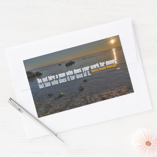 Henry David Thoreau Inspirational Zitat "Work" Rechteckiger Aufkleber (Umschlag)