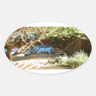 Henry David Thoreau Motivierend Dream Quotation Ovaler Aufkleber