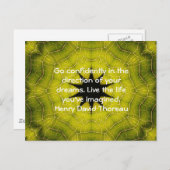 Henry David Thoreau Motivierend Dream Quotation Postkarte (Vorne/Hinten)