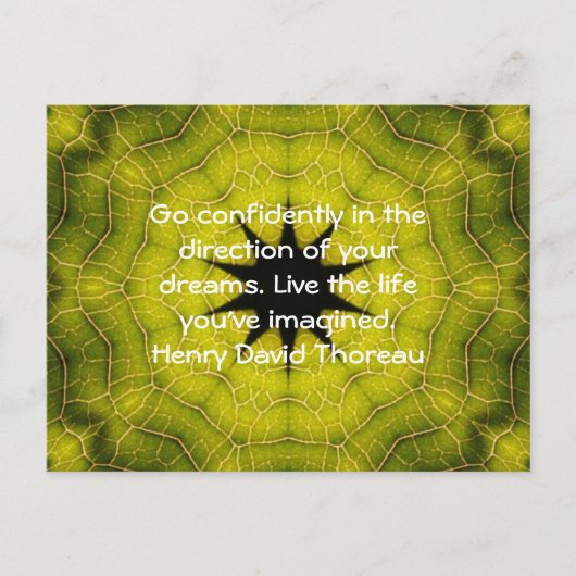 Henry David Thoreau Motivierend Dream Quotation Postkarte (Vorderseite)