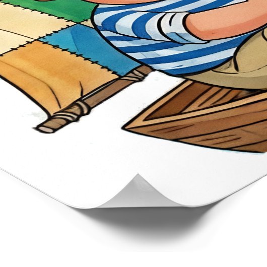 Henry David Thoreau on Fishing Poster (Ecke)