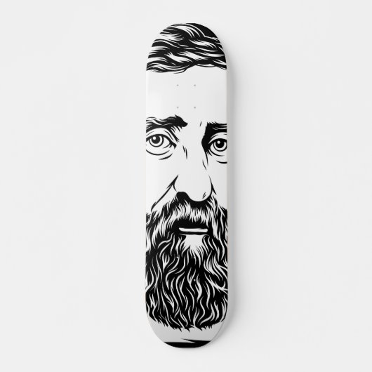 Henry-David-Thoreau-Portrait Skateboard (Vorne)
