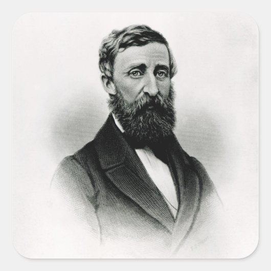 Henry David Thoreau Quadratischer Aufkleber (Vorderseite)