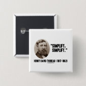 Henry David Thoreau vereinfachen vereinfachen Button (Vorne & Hinten)