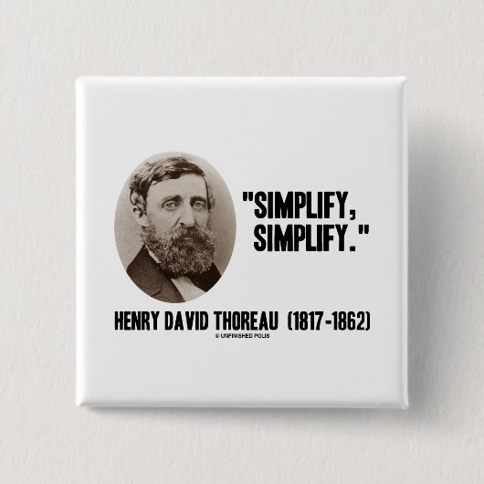 Henry David Thoreau vereinfachen vereinfachen Button (Vorderseite)
