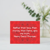 Henry David Thoreau Wisdom Quotation Saying Postkarte (Stehend Vorderseite)