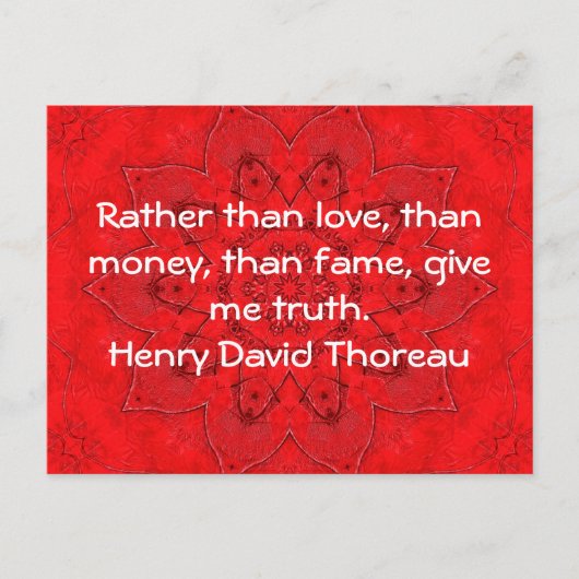 Henry David Thoreau Wisdom Quotation Saying Postkarte (Vorderseite)