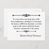 Henry David Thoreau zitieren Drummer Postkarte (Vorne/Hinten)