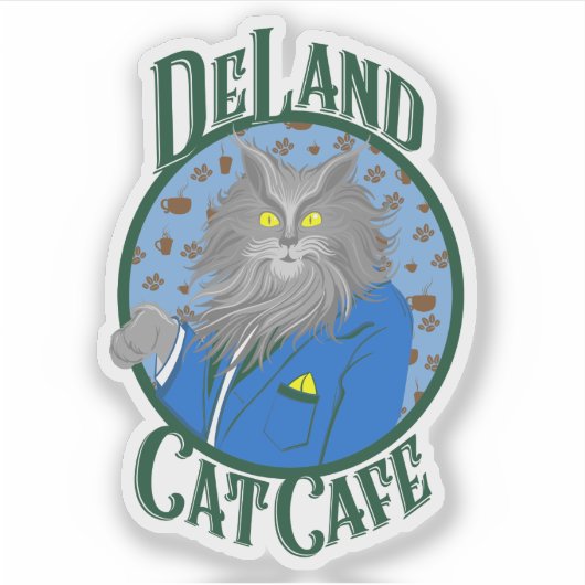 Henry DeCat Aufkleber in blau (Vorderseite)