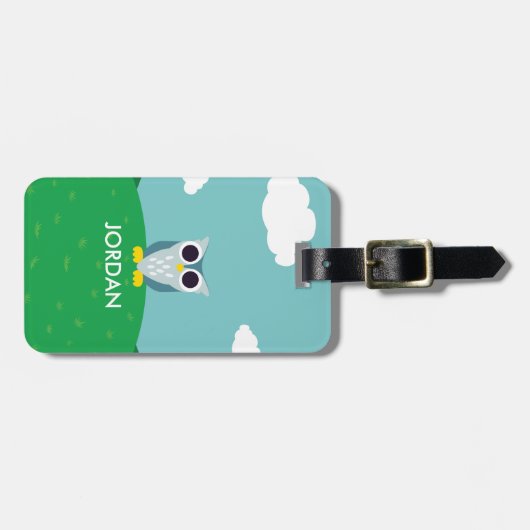 Henry die Eule Gepäckanhänger (Vorderseite horizontal)