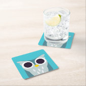 Henry die Eule Rechteckiger Pappuntersetzer (Vor Ort)