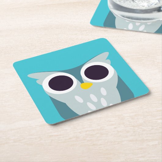 Henry die Eule Rechteckiger Pappuntersetzer (angewinkelt)