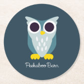 Henry die Eule Runder Pappuntersetzer (Vorderseite)