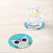 Henry die Eule Runder Pappuntersetzer (Vor Ort)