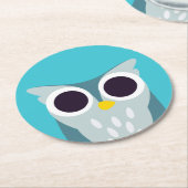 Henry die Eule Runder Pappuntersetzer (Angewinkelt)
