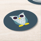 Henry die Eule Runder Pappuntersetzer (Angewinkelt)