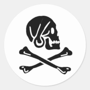 Henry Every authentique pirate flag Runder Aufkleber