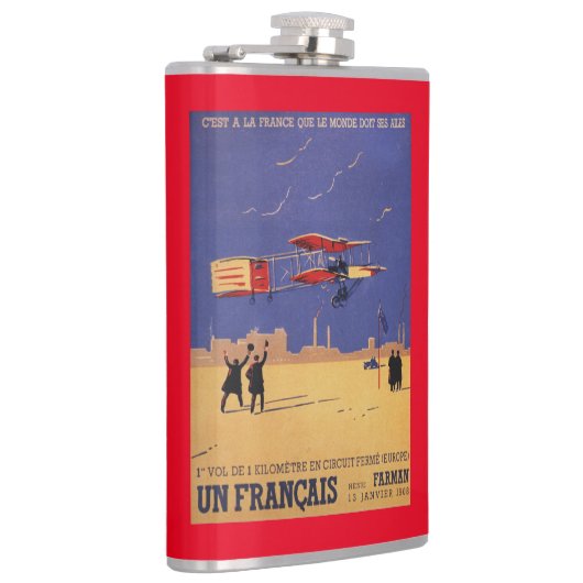 Henry Farman fliegt bei Issy-les-Moulineaux Flachmann (Rechts)