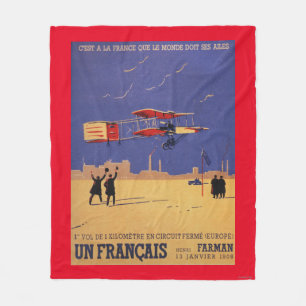 Henry Farman fliegt bei Issy-les-Moulineaux Fleecedecke