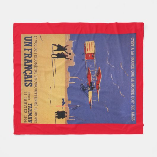 Henry Farman fliegt bei Issy-les-Moulineaux Fleecedecke (Vorderseite (Horizontal))