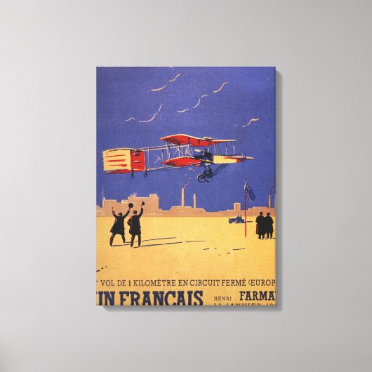 Henry Farman fliegt bei Issy-les-Moulineaux Leinwanddruck (Vorderseite)