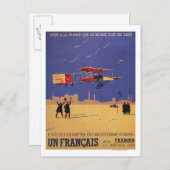 Henry Farman fliegt bei Issy-les-Moulineaux Postkarte (Vorne/Hinten)