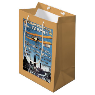 Henry Farman fliegt das Fliegen-Mannpromo-Plakat Mittlere Geschenktüte