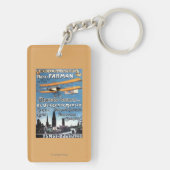 Henry Farman fliegt das Fliegen-Mannpromo-Plakat Schlüsselanhänger (Rückseite)