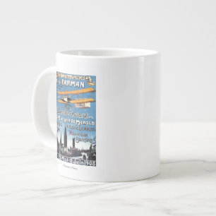 Henry Farman fliegt das Flying Man Promo Poster Jumbo-Tasse