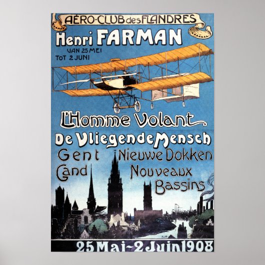 Henry Farman fliegt das Flying Man Promo-Poster Poster (Vorne)