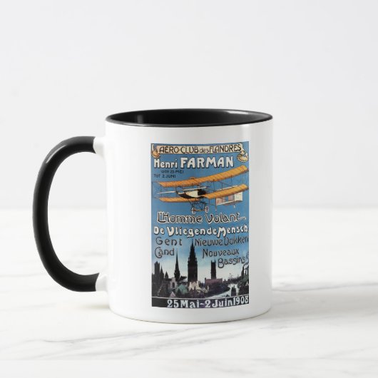 Henry Farman fliegt das Flying Man Promo-Poster Tasse (Links)