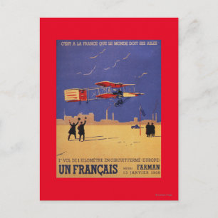 Henry Farman fliegt in Issy-les-Moulineaux Postkarte